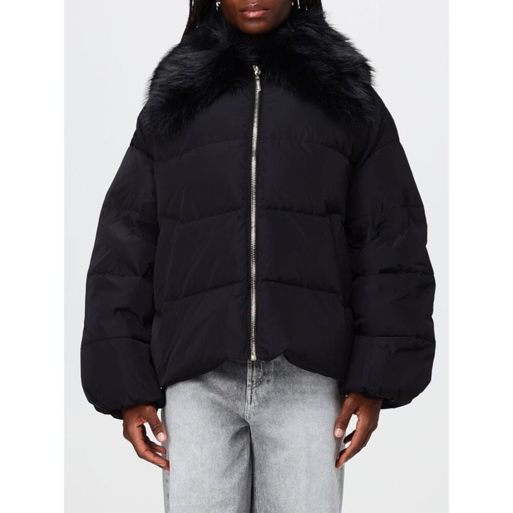 Twinset Water-Repellent Cropped Puffer Jacket With Removable Faux Fur Collar